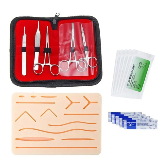 Kit  de sutura con  almohadilla silicona médica para entrenamiento quirúrgico